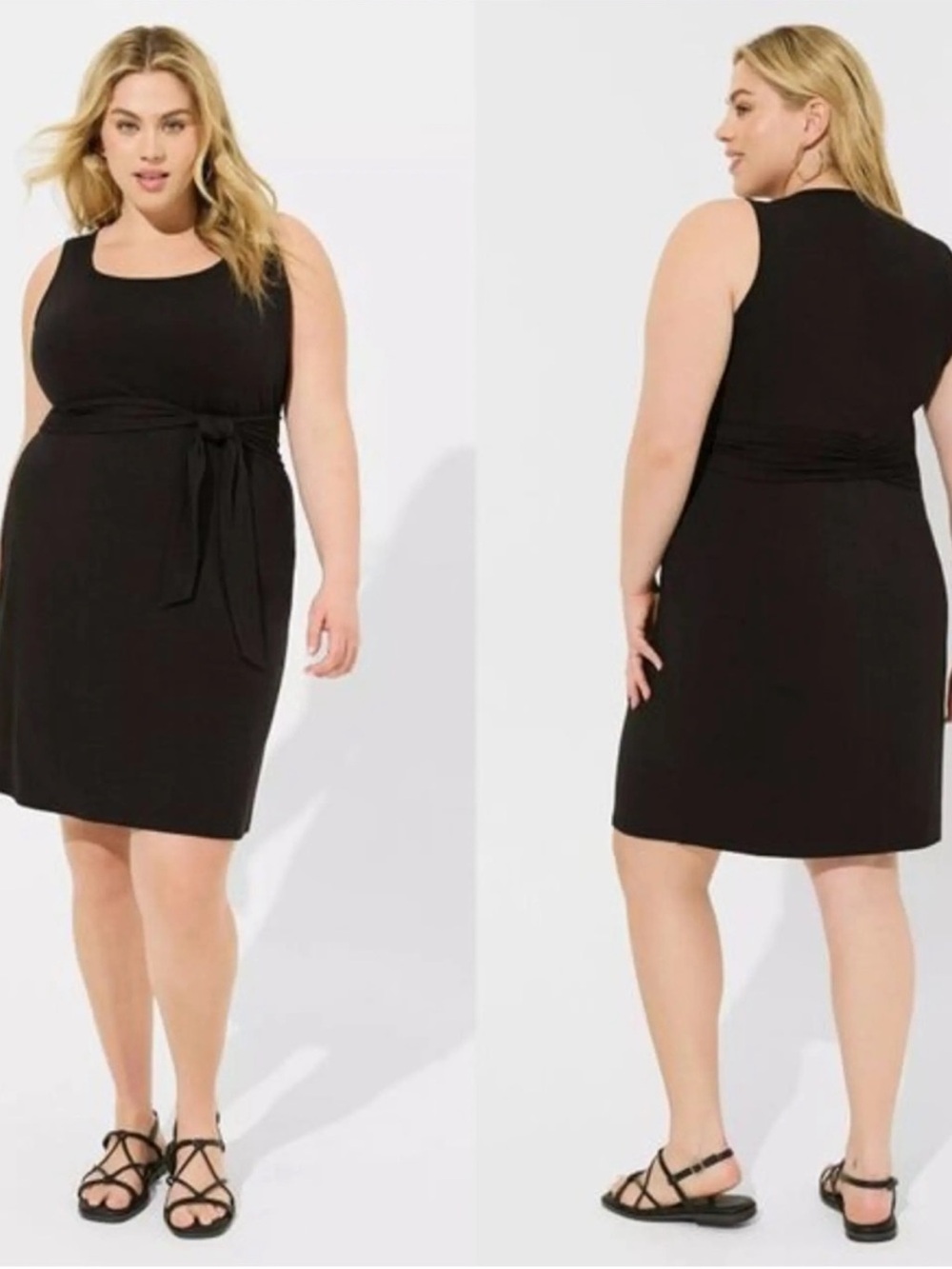 NWT Torrid Black Premium Jersey Tie Waist Mini Dress Size 1 14/16